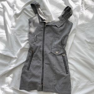 Gingham zipper dresss